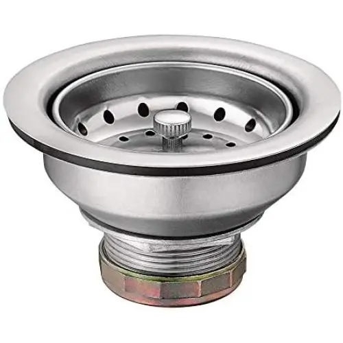 MOEN 22036 Collection 3-1/2 Inch Kitchen Sink Stainless Steel Basket Strainer with Drain Assembly, Pack of 1 MOEN 22036 Collection 3-1/2 Inch Kitchen Sink Stainless Steel Basket Strainer with Drain Assembly, Pack of 1