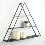 MyGift 3 Tier Triangular Matte Black Metal Display Shelf, Wall Mounted Pyramid Rack