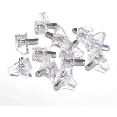 RamPro 12 Pieces Steel Shelf Support Peg Clip Set - Shelf Pins Clear Shelf Support Pegs for Cabinet Furniture, Steel Cabinet Clips Book Shelves Holder Steel pin Shelf Support Pegs