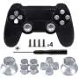 TOMSIN Metal Buttons for DualShock 4, Aluminum Metal Thumbsticks Analog Grip & Bullet Buttons & D-pad for PS4 Controller (Silver)