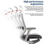 SIDIZ T50 Home Office Desk Chair : Advanced Mechanism for Your Posture, Ventilated Mesh Back, Adjustable Headrest, 2-Way Lumbar Support, 3-Way Armrests, Adjustable Seat Slide/Slope