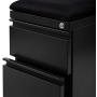 Seville Classics Airlift 2-Drawer Locking Rolling Seat Cushion Home Office Under Desk Pedestal File Storage Cabinet, 12'' W x 23'' D, Black