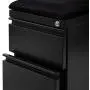 Seville Classics Airlift 2-Drawer Locking Rolling Seat Cushion Home Office Under Desk Pedestal File Storage Cabinet, 12'' W x 23'' D, Black