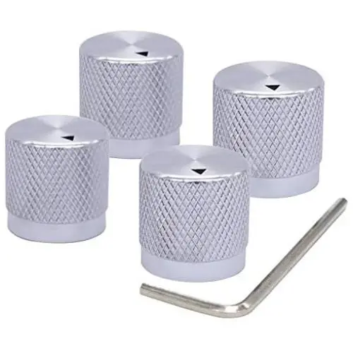 Taiss/ 4pcs Silver color Aluminum Rotary Electronic Control Potentiometer Knob For 6 mm Diameter Shaft, Volume Control Knob, Audio knob, Guitar Knob,Switch Knob, 17mm dia. x 17mm height Taiss/ 4pcs Silver color Aluminum Rotary Electronic Control Potentiometer Knob For 6 mm Diameter Shaft, Volume Control Knob, Audio knob, Guitar Knob,Switch Knob, 17mm dia. x 17mm height