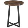Walker Edison Anastasia Modern Metal Wrap X Base Accent Table, 18 Inch, Dark Walnut