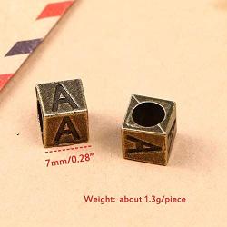 Mystart 104 Pieces(4 Sets) English Alphabet Letter''A-Z'' Cube Beads Loose Beads Charms for Making Jewelry Bracelets