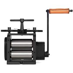 Mophorn Jewelry Rolling Mill Flat Rolling Mill 110mm Wide 55mm Diameter Rollers Manual Rolling Mill Machine Jewelry Marking Tools Designed for Jewelers and Crafts-People