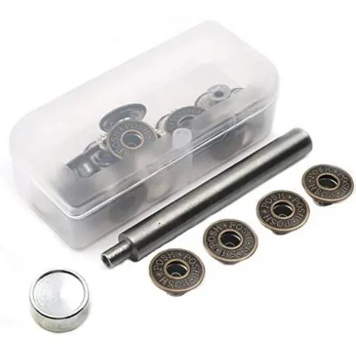 20 Pieces Jeans Button Tack Buttons Snap Fastener Press Studs Metal Replacement Kit with Storage Box, Diameter 17MM(0.67 Inch) (Style 3)