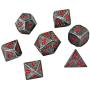 HEIMDALLR Metal DND Dice Set 7 PCS - Dungeons and Dragons Polyhedral Dice Set with D&D Dice Bag for RPG Gaming - Includes D20 - Blacksmith Craft Dice (Chaos Red)