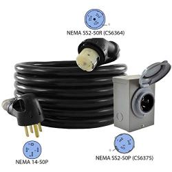 Conntek GIB1450-025 Duo-Rain Seal 50Amp Power Inlet Box and Temp Power Cord Combo Kit, 25 Feet