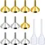 TecUnite 10 Pack Small Metal Funnels with 2 Pack Mini Pipette for Filling Small Mini Bottles or Containers, Atomizers, Perfume, Liquid (Silver and Gold) TecUnite 10 Pack Small Metal Funnels with 2 Pack Mini Pipette for Filling Small Mini Bottles or Containers, Atomizers, Perfume, Liquid (Silver and Gold)