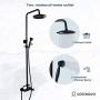 Oil Rubbed Bronze Rain Shower System Set 2 Knobs Mixing 8 Inch Rainfall Shower Head with Handheld Spray Bathroom Shower Faucet