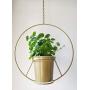 RISEON Boho Gold Metal Plant Hanger,Metal Round Hanging Planter, Modern Planter, Mid Century Plant Holder, Minimalist Planter for Indoor Outdoor Home Decor