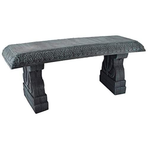 Arcadia Garden Products BE01 Fiberclay Garden Bench, Stone Black