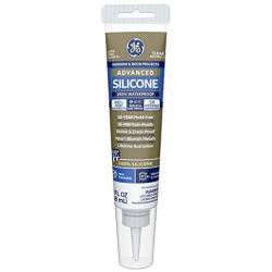 GE Sealants & Adhesives GE500 Advanced Silicone 2 Window & Door Sealant, 2.8oz, Clear