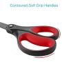 LIVINGO 2 Pack 8'' Titanium Non-Stick Scissors, Professional Stainless Steel Comfort Soft Grip, All-Purpose, Straight Office Craft Scissors for DIY(Red/Black)