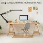 LED Desk Lamp, AXUF Metal Swing Arm Desk Lamp with Clamp, Eye-Caring Modern Architect Task Lamp, Dimmable Office Table Lamp with 3 Color Modes 10 Brightness Levels & Adapter, Memory Function,14W-Black