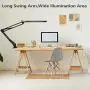 LED Desk Lamp, AXUF Metal Swing Arm Desk Lamp with Clamp, Eye-Caring Modern Architect Task Lamp, Dimmable Office Table Lamp with 3 Color Modes 10 Brightness Levels & Adapter, Memory Function,14W-Black