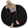 Chill Sack Bean Bag Chair: Giant 5 Memory Foam Furniture Bean Bag - Big Sofa with Soft Micro Fiber Cover - Black