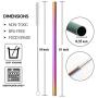 5 Pcs 10'' Reusable Smoothie Straws & Milkshake Straws - Rainbow Colors, 0.35'' Wide Stainless Steel Straws, Metal Straws for Smoothies, Milkshakes, Jumbo Drinks | 2 Cleanning Brushes & 1 Case