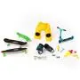 Grip and Tricks - 5Rider Finger Toy Box with 3 Finger Skates 1 Pair of Finger Roller Skates 1 Finger Scooter 14 Extra Mini Fingerboards Wheels and Accessories - 23 Pieces for 6+ Kids