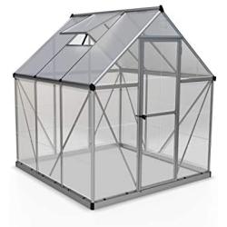 Palram HG5506 Hybrid Hobby Greenhouse, 6 x 6 x 7, Silver