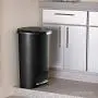 simplehuman 50 Liter / 13 Gallon Semi-Round Kitchen Step Trash Can, Grey Plastic With Secure Slide Lock simplehuman 50 Liter / 13 Gallon Semi-Round Kitchen Step Trash Can, Grey Plastic With Secure Slide Lock