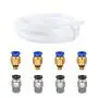 Ewigkeit PTFE Teflon Tube with PC4-M6 Pneumatic Fitting and PC4-M10 Straight Quick in Fitting for 3D Printer 1.75mm Filament(Pack of 9cs)