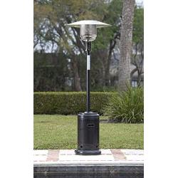 Amazon Basics Outdoor Patio Heater with Wheels, Propane 46,000 BTU, Commercial & Residential - Charcoal Gray