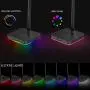 RGB Headphone Stand with USB Hub KAFRI Desk Gaming Headset Holder Hanger Rack with 1 USB2.0 Extension Charging Port Extender Cord - Suitable for Gamer Desktop Table Game Earphone Accessories