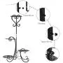 Plant Stand Metal Flower Holder Racks with 4 Tier Garden Decoration Display Wrought Iron 4 Layers Planter Rack Shelf Organizer for Indoor Outdoor, Black Plant Stand Metal Flower Holder Racks with 4 Tier Garden Decoration Display Wrought Iron 4 Layers Planter Rack Shelf Organizer for Indoor Outdoor, Black