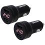 DAMAVO 4.8A Metal USB Car Charger Adapter Fast Charge Voltage Display Mini Dual Port Cigarette Lighter USB Car Socket Power Outlet for iPhone XR/Xs/Max/X/Plus, iPad Pro/Mini, Galaxy (2 Pack)