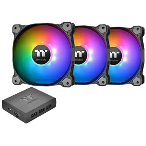 Thermaltake Pure Plus 12 RGB TT Premium Edition 120mm Software Enabled Circular 9 Controllable LEDs RGB PWM Case Radiator Fan 3Pack, TT RGB PLUS Software, AI Interactive Voice Control CL-F063-PL12SW-A Thermaltake Pure Plus 12 RGB TT Premium Edition 120mm Software Enabled Circular 9 Controllable LEDs RGB PWM Case Radiator Fan 3Pack, TT RGB PLUS Software, AI Interactive Voice Control CL-F063-PL12SW-A