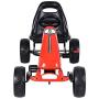 Costzon Go Kart, 4 Wheel Powered Ride On Toy, Kids Pedal Cars for Outdoor, Racer Pedal Car with Clutch, Brake, EVA Rubber Tires, Adjustable Seat (Red Go Kart)