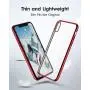 DTTO iPhone Xs Case, Clear Soft TPU Cover Case with Metal Luster Protactive Edge for Apple iPhone Xs(2018), Also Compatible with iPhone X(2017) 5.8 Inch, Red