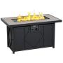 BALI OUTDOORS Gas Fire Pit, 42 Inch 60,000 Btu Rectangular Outdoor Propane Fire Pits Table Black