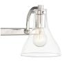 Sorren Modern Wall Light Polished Nickel Hardwired 20 1/2'' Wide 3-Light Fixture Curving Clear Glass for Bathroom Vanity Mirror - Possini Euro Design