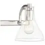 Sorren Modern Wall Light Polished Nickel Hardwired 20 1/2'' Wide 3-Light Fixture Curving Clear Glass for Bathroom Vanity Mirror - Possini Euro Design