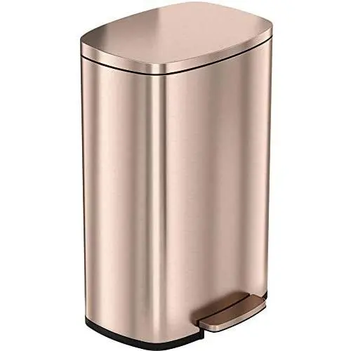 iTouchless SoftStep 13.2 Gallon Stainless Steel Step Trash Can with Odor Control System, 50 Liter Pedal Garbage Bin for Kitchen, Office, Home - Silent and Gentle Open and Close, Rose Gold iTouchless SoftStep 13.2 Gallon Stainless Steel Step Trash Can with Odor Control System, 50 Liter Pedal Garbage Bin for Kitchen, Office, Home - Silent and Gentle Open and Close, Rose Gold