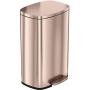 iTouchless SoftStep 13.2 Gallon Stainless Steel Step Trash Can with Odor Control System, 50 Liter Pedal Garbage Bin for Kitchen, Office, Home - Silent and Gentle Open and Close, Rose Gold