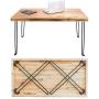 SLEEKFORM Folding Desk Lightweight Portable Wood Table 47''x 24'' | Small Wooden Foldable Workstation for Study Writing Computer PC Laptop | Industrial Rustic & Metal Hairpin Legs | No Assembly Required