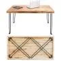 SLEEKFORM Folding Desk Lightweight Portable Wood Table 47''x 24'' | Small Wooden Foldable Workstation for Study Writing Computer PC Laptop | Industrial Rustic & Metal Hairpin Legs | No Assembly Required