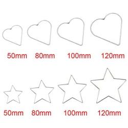 FANFA Metal Hoop Craft Five-Pointed Star Welded Love Heart Decorations Supplies Hoop DIY Parts Metal(200mmFive-pointed Star)