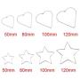 FANFA Metal Hoop Craft Five-Pointed Star Welded Love Heart Decorations Supplies Hoop DIY Parts Metal(200mmFive-pointed Star)