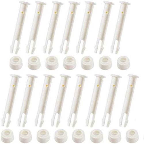 Holidaywoo 15 Pcs Plastic Pool Joint Pins for Intex Above Ground Pool 13-24 (2015 & Before) Metal Frame Pools with Extra 15 pcs Rubber Seals Pool Replacement Parts (2.36in)