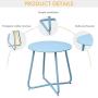 Grand patio Round Metal Side/End Table, Steel Patio Coffee Table for Bistro, Porch, Weather Resistant Outside Table Small (Blue)