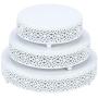 VILAVITA 3-Piece Cake Stand Set Round Metal Cake Stands Dessert Display Cupcake Stands, White VILAVITA 3-Piece Cake Stand Set Round Metal Cake Stands Dessert Display Cupcake Stands, White