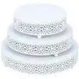 VILAVITA 3-Piece Cake Stand Set Round Metal Cake Stands Dessert Display Cupcake Stands, White