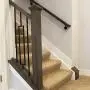 Contemporary Rectangle Stair Wrought Iron Balusters (10-Pack) Modern Hollow Metal Railing Spindles (Real Satin Black not Matte)