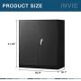 Steel Storage Cabinet with Doors, INVIE Lockable Metal Cabinet with 2 Adjustable Shelves Great for Garage, Kitchen Pantry, Office, Patio and Laundry Room(Black)